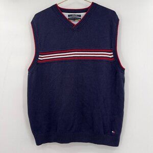 Tommy Hilfiger Mens Navy Blue Sleeveless V-Neck Vest/Sweater Size XL